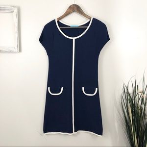 Alice + Olivia Mod Retro Navy Sweater Dress